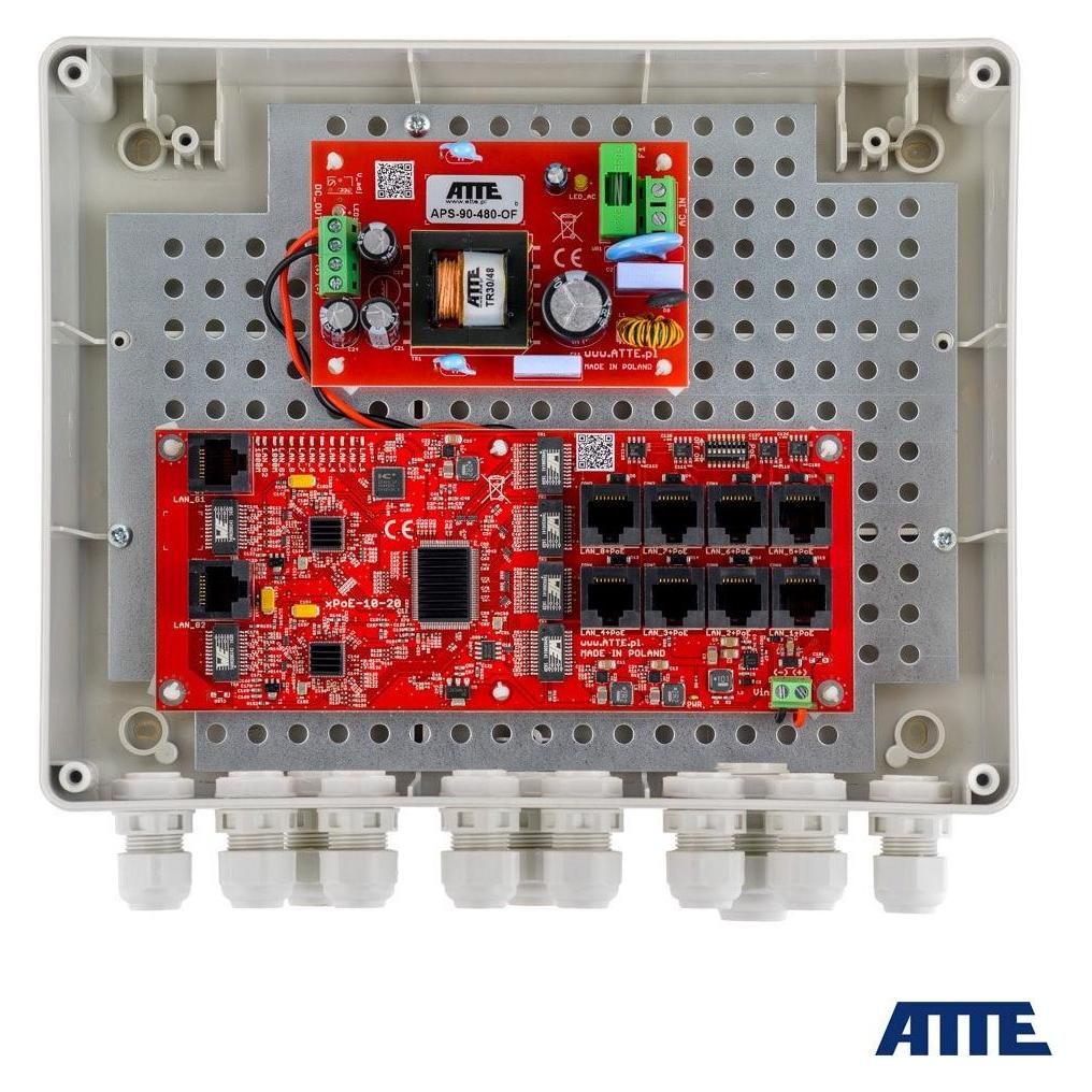 Atte 8-PORT-POE-OUTDOOR-SWITCH FÜR 8 IP-KAMERAS IP-8-20-L2 (8 Ports) (18314)
