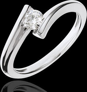 Edenly SolitÃ¤r Ring Kostbarer Kokon - Mondfinsternis - WeiÃŸgold - 18 Karat