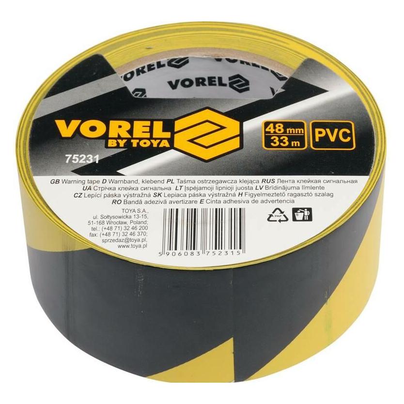 Toya Warnband schwarz-gelb, 48 mm x 33 m (48 mm) (75231)