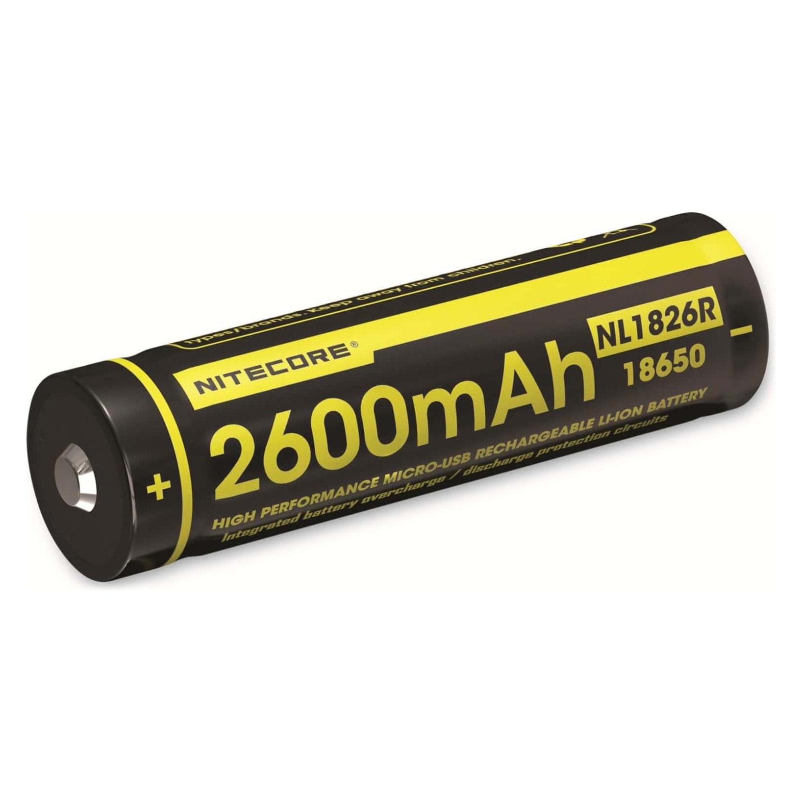 Nitecore 18650 USB Akku 2600mAh NL1826r (NC-18650/26R)