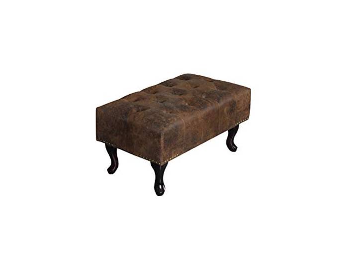 invicta INTERIOR Design Chesterfield Fußhocker im Antik Look Hocker Sitzhocker Wohnzimmer Polsterhocker