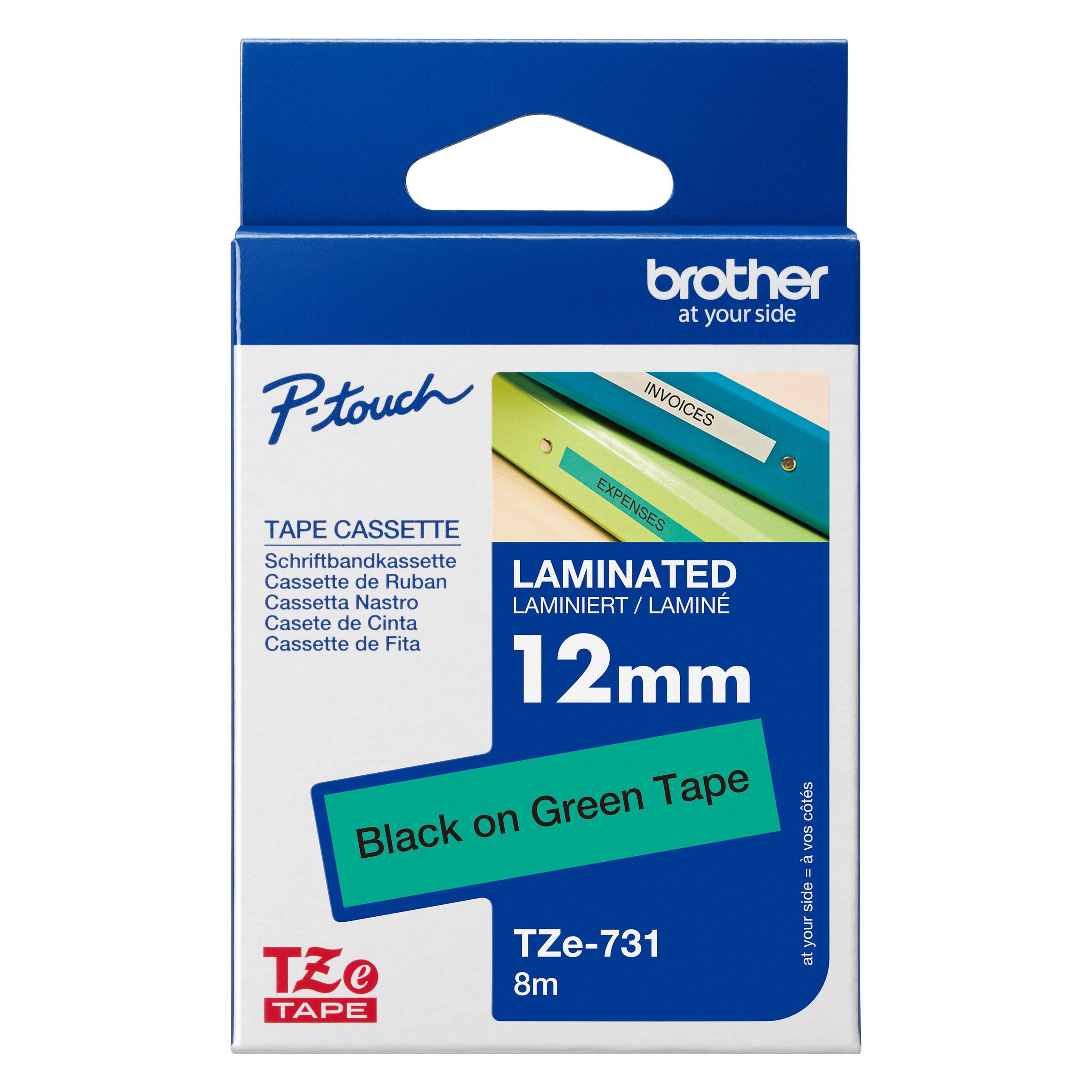 Brother Tze-731 (1.20 cm, Schwarz, Grün) (TZ-731)