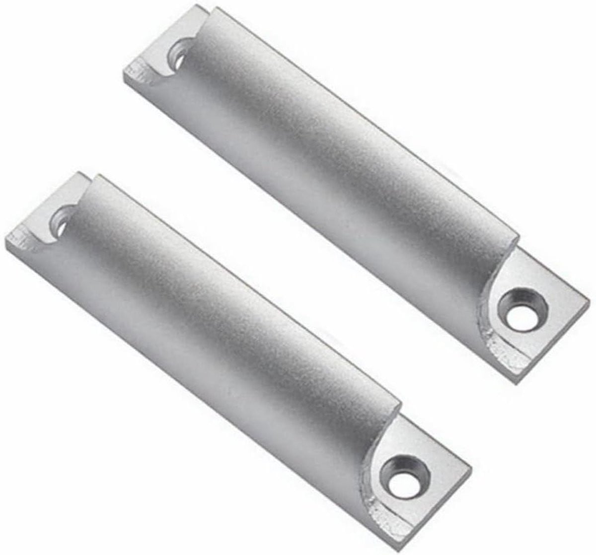 Zilveren gebogen schuifdeurgrepen voor meubels - 12 x 8 cm