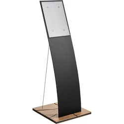 SPRINTIS Bodenaufsteller LOBBY, Infoständer A4 mit Acrylglastasche und Holz-Bodenplatte, eleganter Informationsständer für Präsentationen und Werbezwecke, Kunststoff, Holz, schwarz, braun