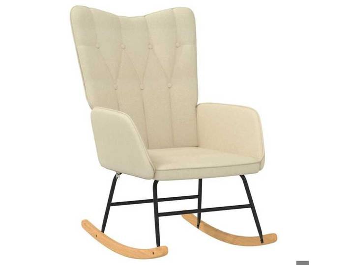 Fauteuil de Loisirs - résistance aux taches - - Chaise à bascule Crème Tissu - design élégant 51893