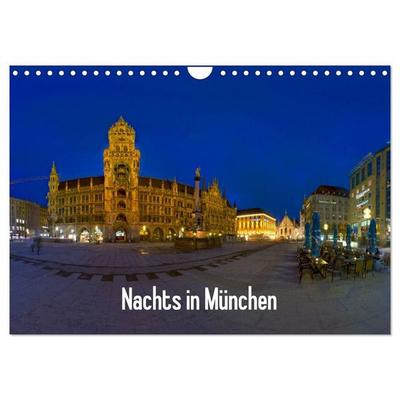 Nachts in München (Wandkalender 2026 DIN A4 quer), CALVENDO Monatskalender