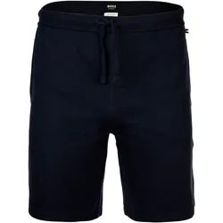 BOSS Herren Shorts, Waffeloptik - Waffle Short, Sweatshort, Logo, Baumwollmischung Dunkelblau / M