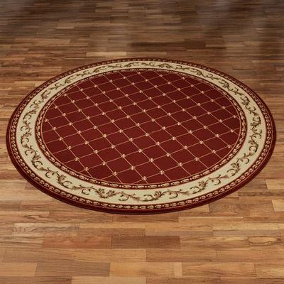 Touch of Class "Augusta Round Rug 7'10"" Round, 7'10"" Round, Burgundy"