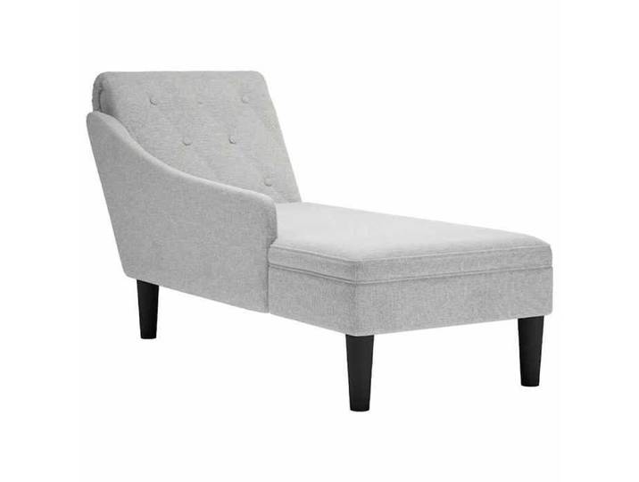 Fauteuil long avec coussin et accoudoir droit gris nuage tissu fauteuil fauteuil de détente fauteuil long 4009770