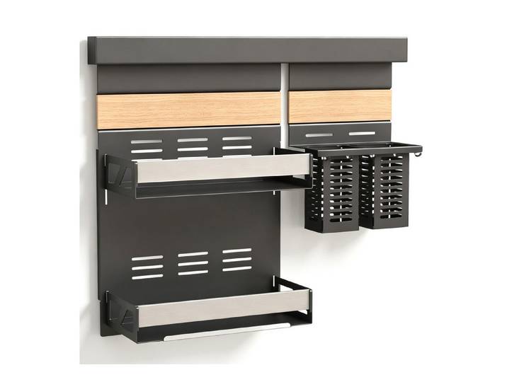 doporro Küchenregal Küchenorganizer-set Multifunktional aus Metall Wandmontage 52/82cm, 52-cm-Schiene trägt bis zu 10.5kg, 82-cm-Schiene trägt bis zu 15kg