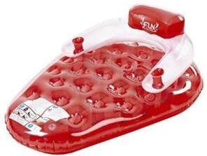 Pool Central "65"" Red and White Strawberry Shaped Swimming Pool Inflatable Water Lounge"