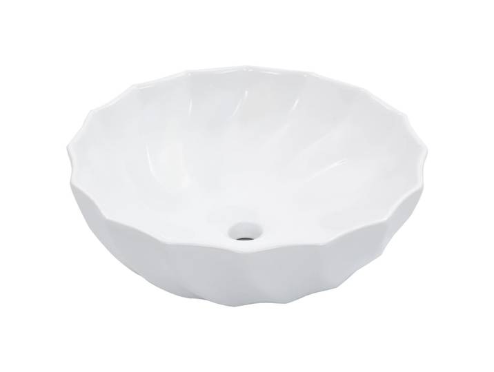 vidaXL Lavabo 46 x 17 cm céramique blanc