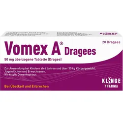 Vomex A Dragees 50 mg Überzogene Tabletten Dragees 20 ST
