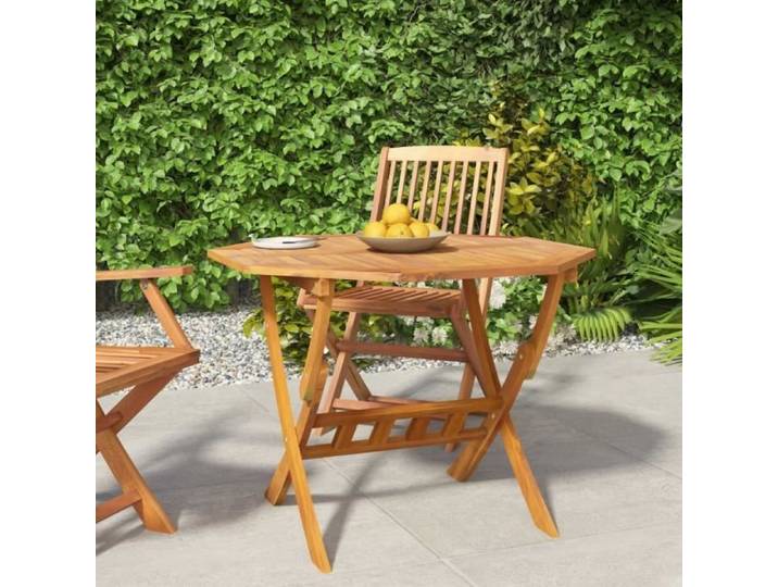 Table de jardin pliable - VIDAXL - 90x75 cm - Bois d'acacia - Extérieur - 4 personnes