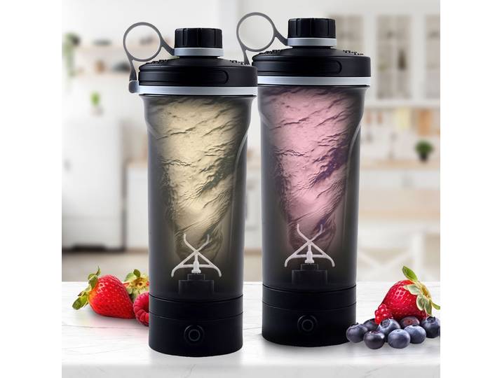 2er-Set Akku-Shaker für Proteinshakes & Smoothies, USB-C aufladbar, 600 ml