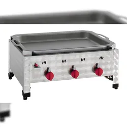 Neumärker® Gas-Kombi-Tischbräter 3 | Grill + Bräter | Inkl. Pfanne und Grillrost