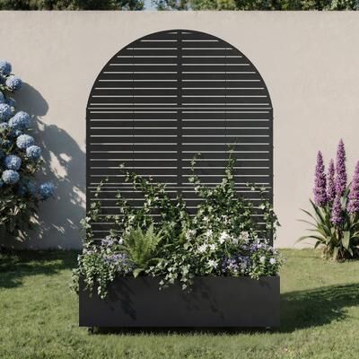 Lumibee Outdoor Arch Screen Privacy Fence with Planter Box Trellis