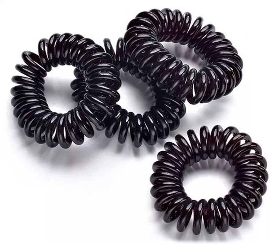 Trisa Haarschmuck - Twister Haargummi, Twister Elastic, 3,5 Cm, 4 Stk., 4 Stück, Black