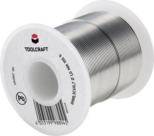 TOOLCRAFT Lötzinn, bleifrei Spule Sn99,3Cu0,7 ROL1 100g 1mm