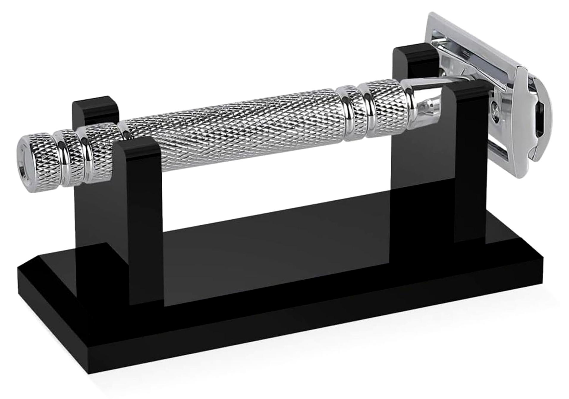 Für Rasierer - Horizontaler Organizer aus Acryl 15 cm, elegantes Design, transparent | Etui für Rasierer für Bartheke Badezimmer Eitelkeit Dusche Pflege Viag, Schwarz, Beziehen Sie sich auf die