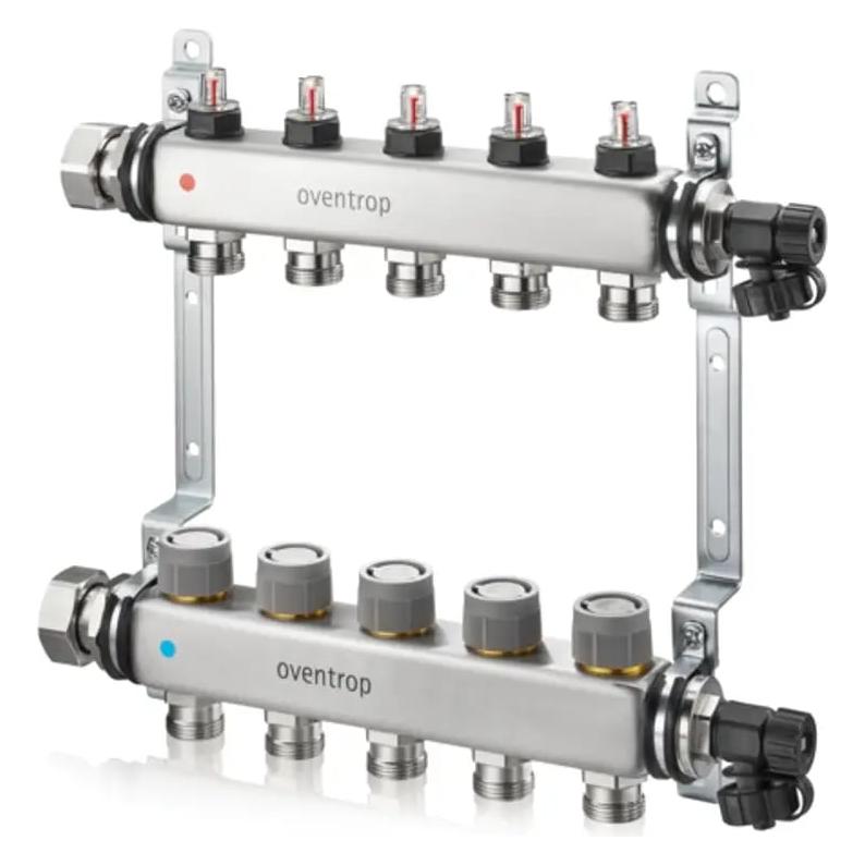 Oventrop OV Edelstahl-Verteiler Multidis SFQ mit Durchflussindikator für 8 Kreise (1404958)