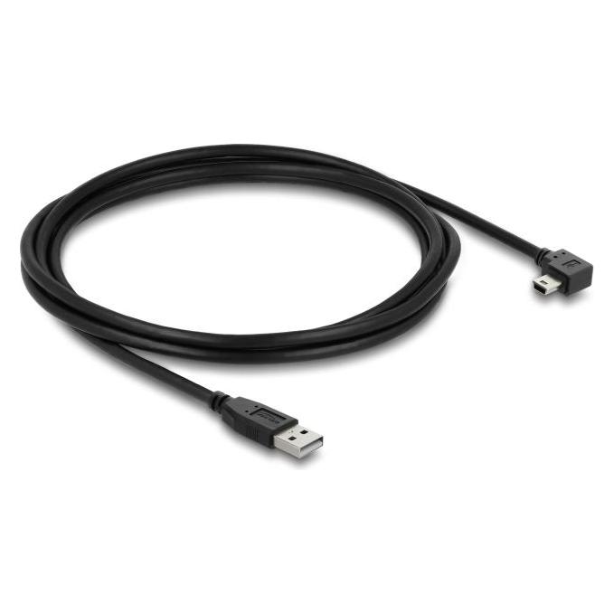 Delock USB 2.0 Kabel Typ-A Stecker zu Typ Mini-B Stecker rechts gewinkelt 2m (2 m, USB 2.0) (81652)