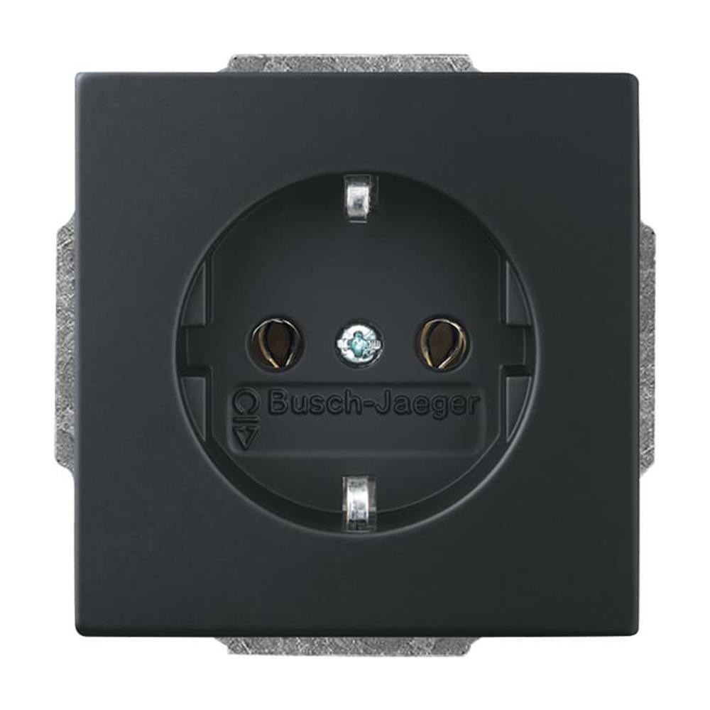 Busch-Jaeger stopcontact mat zwart