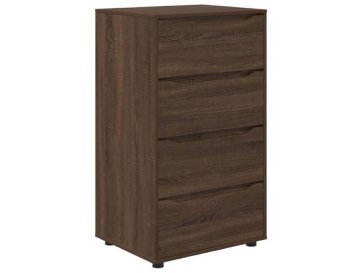 RJPLMFV Aufbewahrungsschrank, 60 x 48 x 105 cm, Holz, Braun Einfache Reinigung mit trockenem Tuch, glatte Oberfläche, stabile Kunststofffüße, ausziehbare Schubladen, schlichter Stil für