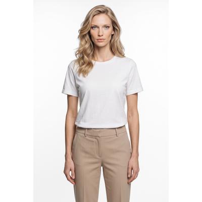 T-Shirt GANT "REGULAR TONAL GRAPHIC T-SHIRT", Damen, Gr. L, weiß, Jersey, Obermaterial: 100% Baumwolle, regular fit normal, Rundhals, eingesetzt abgesteppte Kante, Shirts T-Shirt, Regular fit mit Rundhalsausschnitt
