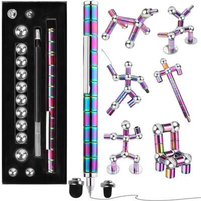 Uplifted Finds Magnetic Fidget Pen Toy For Anxiety Relief And Creative Spinning upgraded Silver