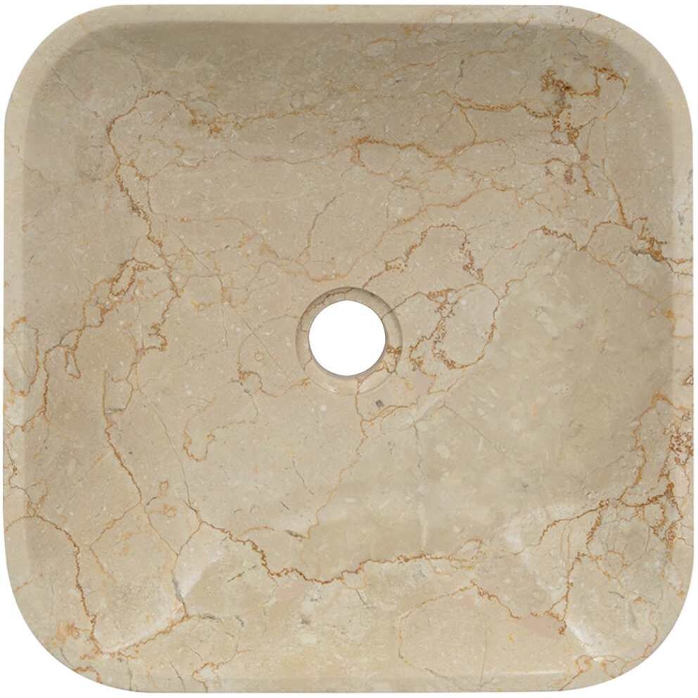 vidaXL Lavabo Crème 40x40x10 cm Marbre