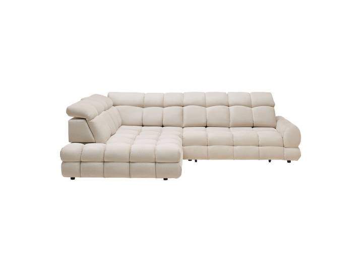 Ecksofa 217/302 cm Beige Webstoff