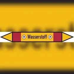 Rohrleitungskennzeichen Wasserstoff - 270x37 mm Folie selbstklebend