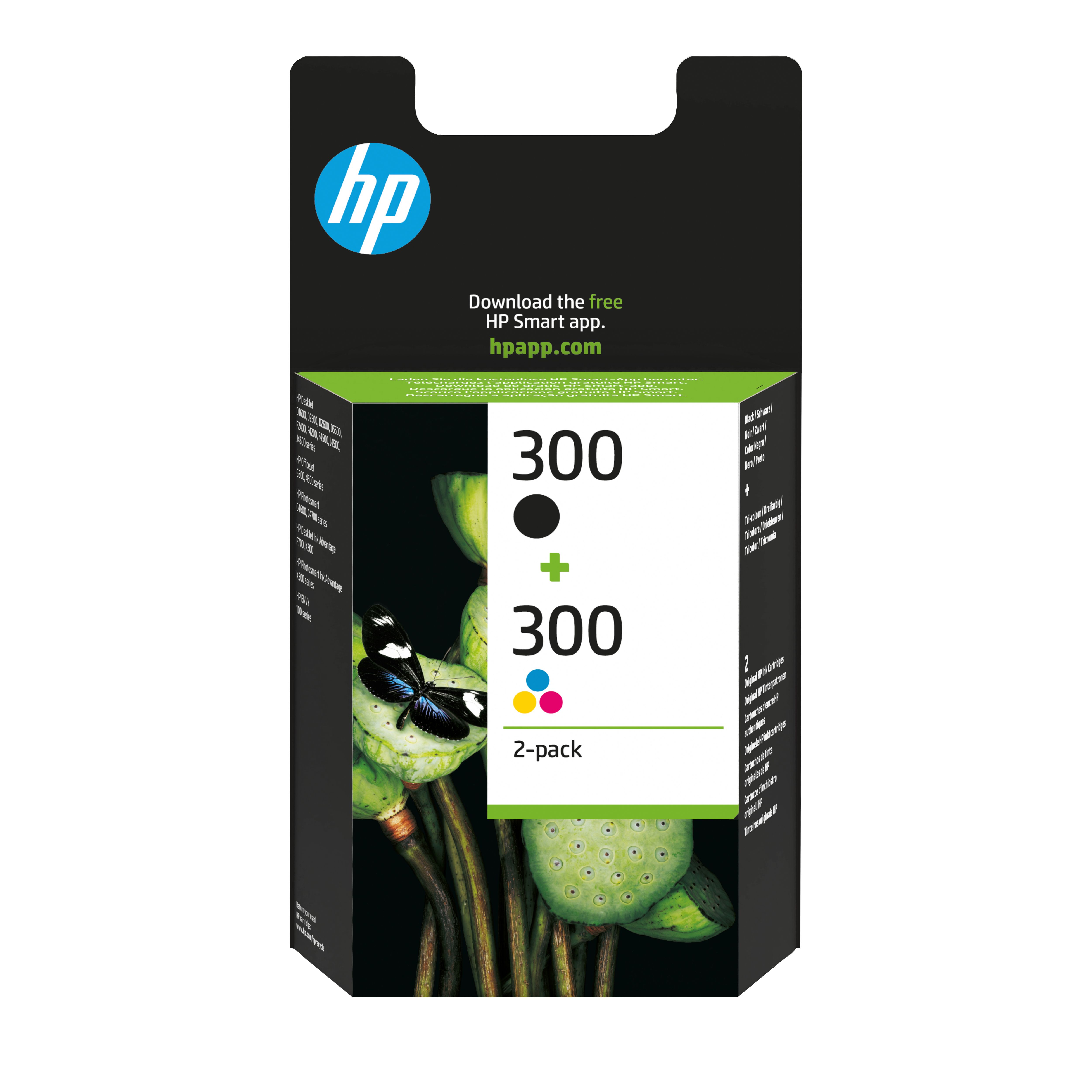 HP Nr.300 originale Druckerpatronen Schwarz, Cyan, Magenta, Gelb 200 Seiten CN637EE