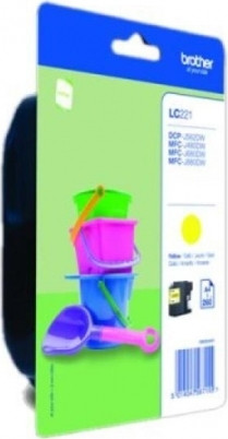 Brother LC221Y Geel Inktpatroon voor Brother DCP-J562DW, MFC-J480DW, MFC-J680DW en MFC-J880DW
