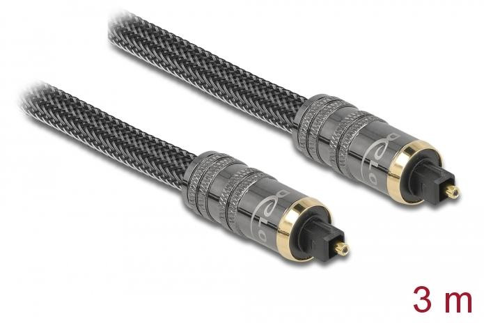 Delock 86985 TOSLINK kabel mannelijk naar mannelijk, 3 meter, antraciet