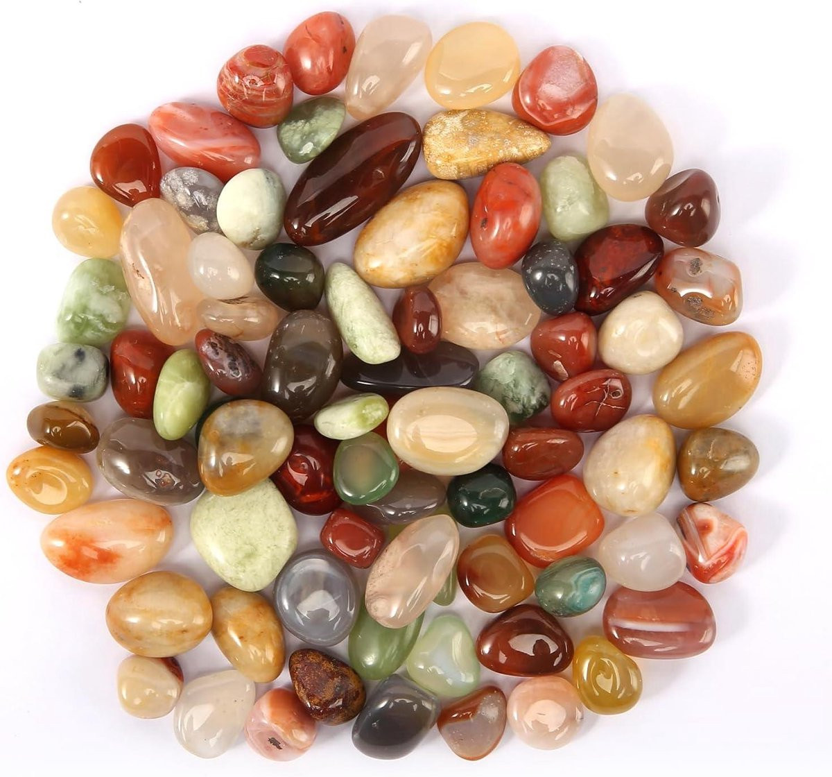 Edelstenenset Mix met Natuursteen Trommelstenen voor Decoratie en Hobby, 500 g, Kleurrijk
