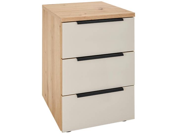 Moderano Nachtschrank, Sand, Eiche Artisan, Kunststoff, 3 Schublade(n) Schubladen, 40x60x40 cm, Blauer Engel, BQ - Bündnis für Qualität, Made in Germany, Soft-Close-System, Schlafzimmer, Nachttische