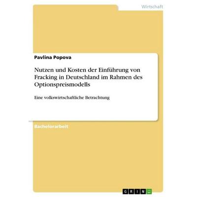 Nutzen und Kosten der Einführung von Fracking in Deutschland im Rahmen des Optionspreismodells, Taschenbuch von Pavlina Popova, GRIN,