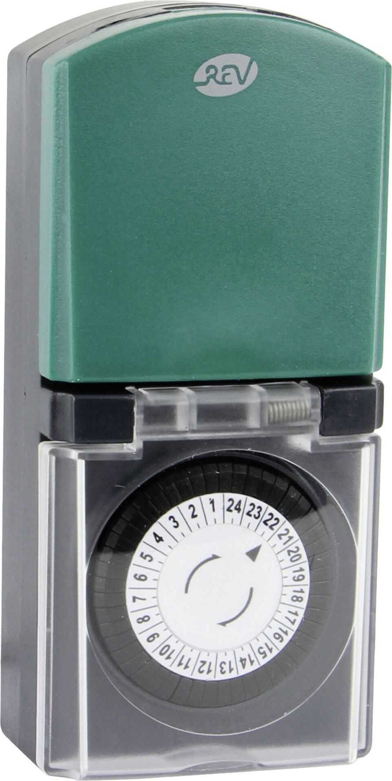 REV mechanische tijdschakelaar IP44 zwart-groen