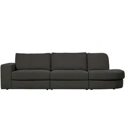 Sofa Family aus Webstoff, modern und komfortabel, Rechtsausführung, anthrazit, abnehmbare Sitzkissen