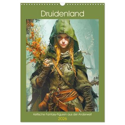 Druidenland. Keltische Fantasy-Figuren aus der Anderwelt (Wandkalender 2026 DIN A3 hoch), CALVENDO Monatskalender