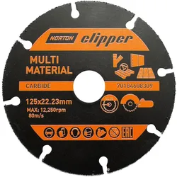 Norton Clipper, Sägeblatt, TCT cutting blade ANGLEGRINDER MULTIMATERIAL 125x22.2