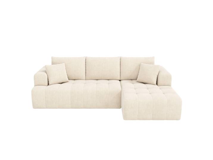 Oxeza Ecksofa 244.5/136/79 cm Beige Chenille, Mode, Rechteckig, 244.5x136 cm, Wohnzimmer, Sofas & Couches, Wohnlandschaften, Ecksofas