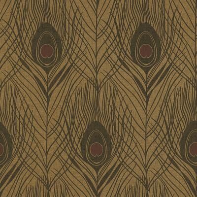 Galerie Wallcoverings Absolutely Chic Peacock Feather Motif Vinyl on Non-woven Wallpaper Roll