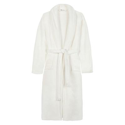 Bademantel GOOD MORNING "Good morning Bathrobe uni" Gr. XS, weiß, L:113cm, Kunstfaser, Hausmäntel, Bademantel, Schalkragen, Gürtel, Taschen, Damen & Herren, Velours, Glanz