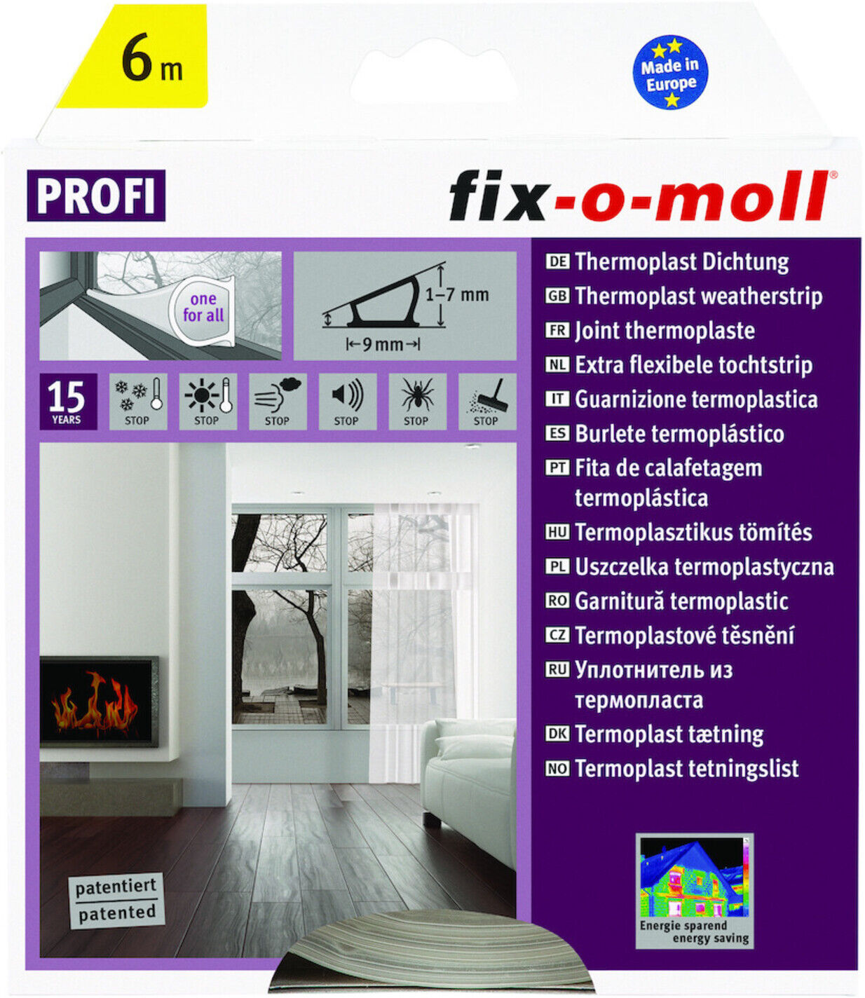 fix-o-moll SUKI,Fenstertür-Türdicht. zum Nachrüsten thermoplastischer Kunststoff (3565200)