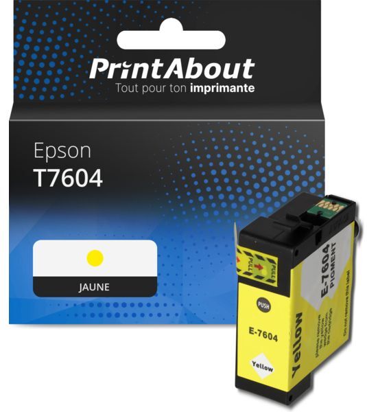 Cartouche PrintAbout compatible pour Epson T7604 - Jaune