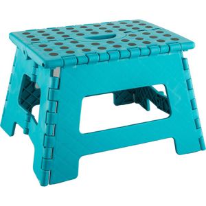 Böttcher-AG Tritthocker klappbar, aus Kunststoff, 1 Stufe, türkis