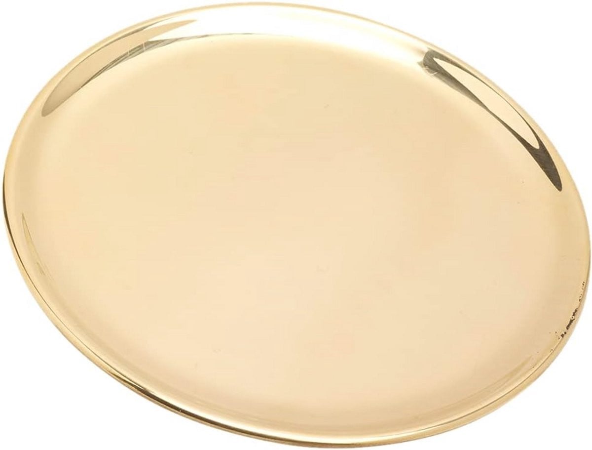 Handgemaakte Messing Kaarsenplaat Onderzetter Decoratie - Goud - Ø14cm